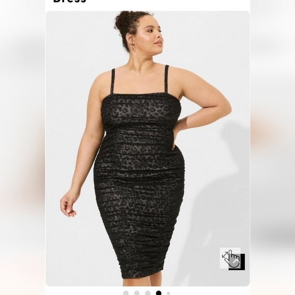 Midi Mesh Shirred Bodycon Dress Size 2x, new with tags - Picture 3 of 13